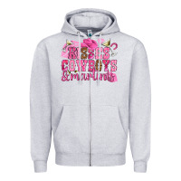 Heather Grey kisses cowboys martinis Zipper Hoodie - NancyCooperArtShop