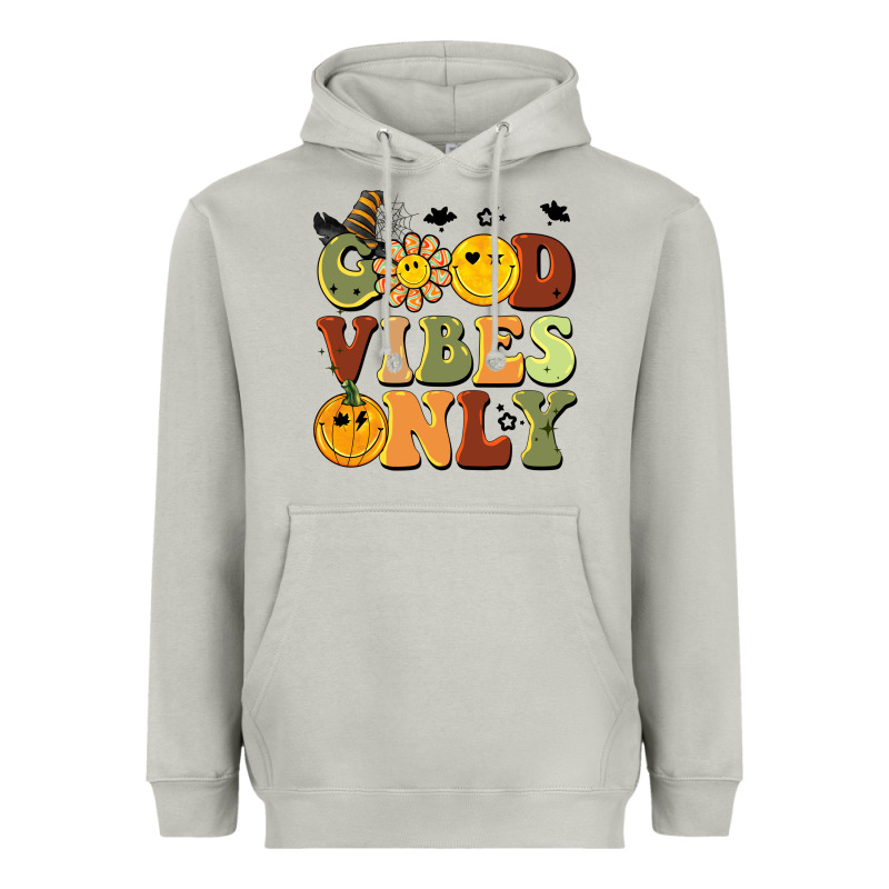 Halloween Good Vibes Only Heavyweight Hoodie by BarkalooDesign | Teevron