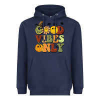 Navy halloween good vibes only Heavyweight Hoodie - BarkalooDesign