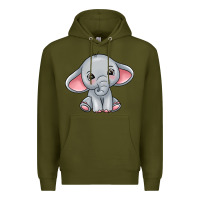 Army Green elephant Premium Hoodie - texasbilliewilder