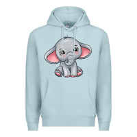 Blue Mist elephant Premium Hoodie - texasbilliewilder