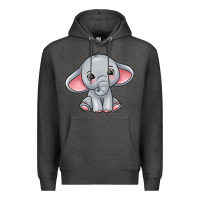 Charcoal Heather elephant Premium Hoodie - texasbilliewilder