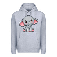 Heather Grey elephant Premium Hoodie - texasbilliewilder