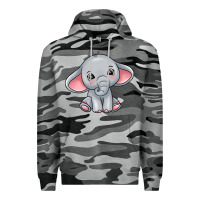 Slate Camo elephant Premium Hoodie - texasbilliewilder