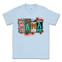 Dusty Blue license letters floral mama Classic Tee - Jasminsmagicworld