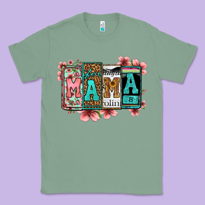 License Letters Floral Mama Classic Tee Designed By Jasminsmagicworld