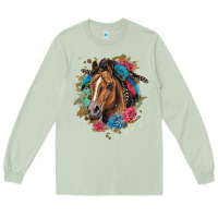 Matcha quarter horse floral Long Sleeve Tee - LillyAllenDesigns