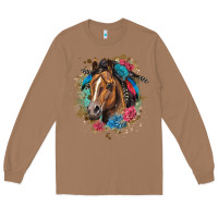 Toasted Coconut quarter horse floral Long Sleeve Tee - LillyAllenDesigns