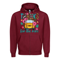 Burgundy thanks for the ride Zipper Hoodie - NancyCooperArtShop