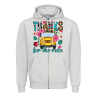 Dove Grey thanks for the ride Zipper Hoodie - NancyCooperArtShop