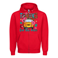 Red thanks for the ride Zipper Hoodie - NancyCooperArtShop