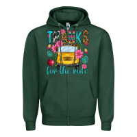 Sports Green thanks for the ride Zipper Hoodie - NancyCooperArtShop