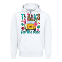 White thanks for the ride Zipper Hoodie - NancyCooperArtShop
