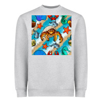 Heather Grey sea animals Heavyweight Sweatshirt - BundleAndBundleShop
