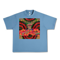 Pebble Blue spanish hand fan seamless pattern Urban Heavy Tee - BundleAndBundleShop