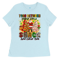 Baby Blue torn between lookin' like a snack and eatin' one Ladies Tee - Zillion Design Studio
