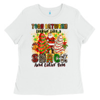White torn between lookin' like a snack and eatin' one Ladies Tee - Zillion Design Studio