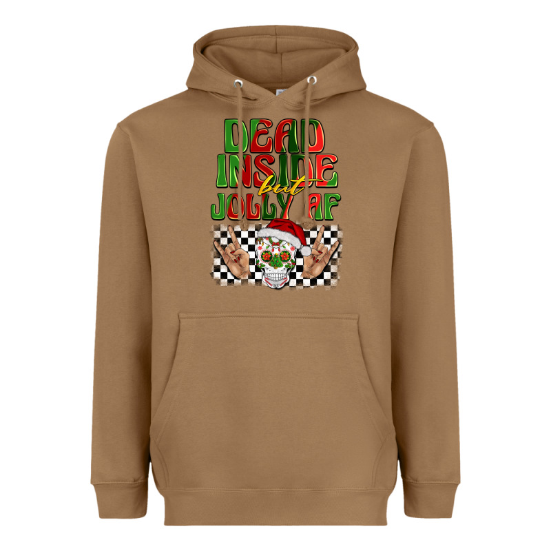 Dead Inside But Jolly Af Heavyweight Hoodie by BarkalooDesign | Teevron