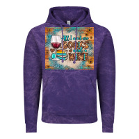 Cloud Purple all i need are books and wine Vintage Hoodie - JahusDesignShop