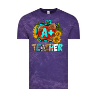 Cloud Purple a+ teacher apple Vintage Tee - BundleAndBundleShop