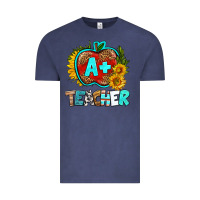 Vintage Denim a+ teacher apple Vintage Tee - BundleAndBundleShop