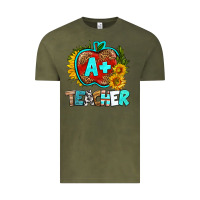 Vintage Olive a+ teacher apple Vintage Tee - BundleAndBundleShop