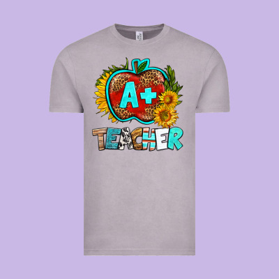 A+ Teacher Apple Vintage Tee Designed By Bundleandbundleshop