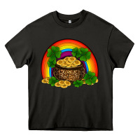 Asphalt st patricks shamrock gold leopard rainbow Heavy Core Tee - RanaPortraitStore