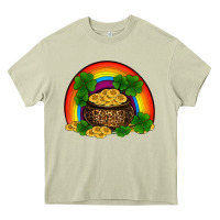 Mossy st patricks shamrock gold leopard rainbow Heavy Core Tee - RanaPortraitStore