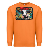 Carrot holstein cow with glitter and leopard background Premium Sweatshirt - BarkalooDesign