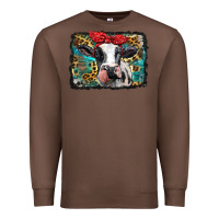 Chestnut holstein cow with glitter and leopard background Premium Sweatshirt - BarkalooDesign