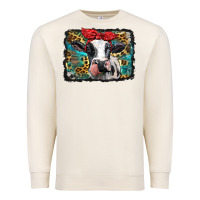 Sandshell holstein cow with glitter and leopard background Premium Sweatshirt - BarkalooDesign