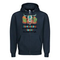 Navy i do not and will not fear tomorrow Zipper Hoodie - MaliasSmallBusiness