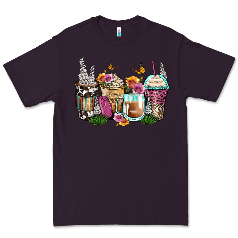 Floral Coffee Cups Premium Tee by Zillion Design Studio | Teevron