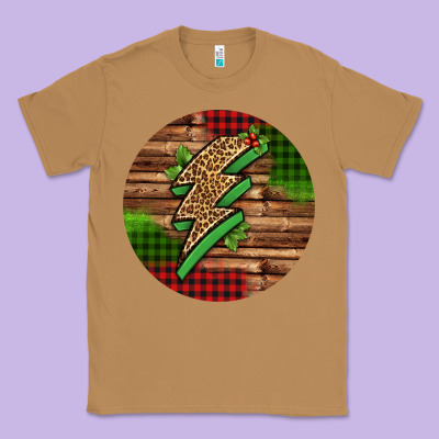 Leopard Lightning Bolt Christmas Classic Tee Designed By Jasminsmagicworld