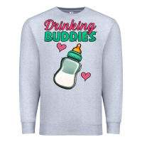 Heather Grey drinking buddies baby bottle Premium Sweatshirt - Jasminsmagicworld