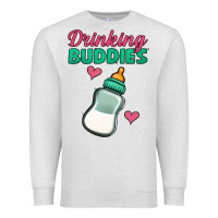 Oatmeal Heather drinking buddies baby bottle Premium Sweatshirt - Jasminsmagicworld