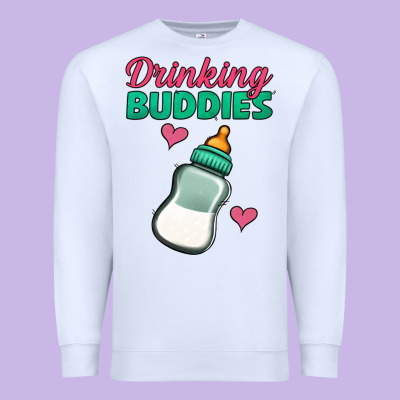 Drinking Buddies Baby Bottle Premium Sweatshirt Designed By Jasminsmagicworld
