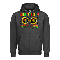 Charcoal Heather juneteenth vibes only Zipper Hoodie - MaliasSmallBusiness