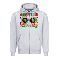 Heather Grey juneteenth vibes only Zipper Hoodie - MaliasSmallBusiness