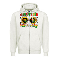 Oatmeal Heather juneteenth vibes only Zipper Hoodie - MaliasSmallBusiness