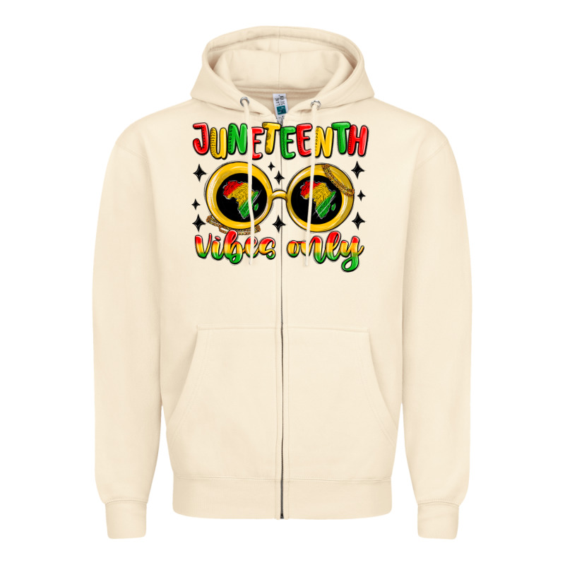 Juneteenth Vibes Only Zipper Hoodie by MaliasSmallBusiness | Teevron
