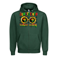 Sports Green juneteenth vibes only Zipper Hoodie - MaliasSmallBusiness