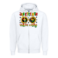 White juneteenth vibes only Zipper Hoodie - MaliasSmallBusiness