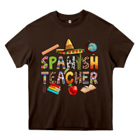 Chocolate Brown spanish teacher Heavy Core Tee - texasbilliewilder