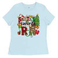 Baby Blue santa's favorite rn Ladies Tee - Zillion Design Studio