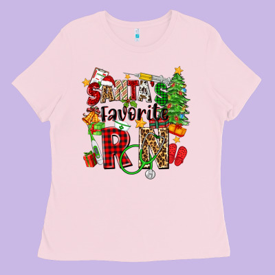 Santa's Favorite Rn Ladies Tee Designed By Zillion Design Studio