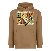 Toasted Coconut groovy hello fall Heavyweight Hoodie - BarkalooDesign