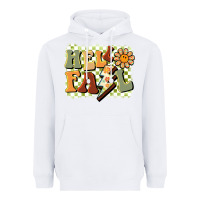 White groovy hello fall Heavyweight Hoodie - BarkalooDesign