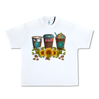 White coffee group and sunflowers Urban Heavy Tee - Artiststas